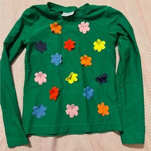 Hanna andersson size 8 great condition girls green and floral rash guard